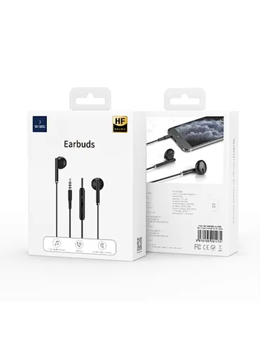 WiWU 3.5mm Audio Jack EB312 Stereo Earbuds Widely compatible 3.5mm Earphone with Microphone